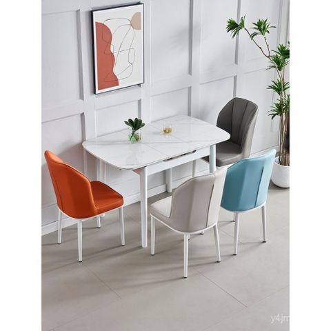 Cream Style Extendable Sintered Stone Dining Table Small Apartment Home ... intended for The Ultimate Guide to Selecting an Extendable Table for Your Tiny Home